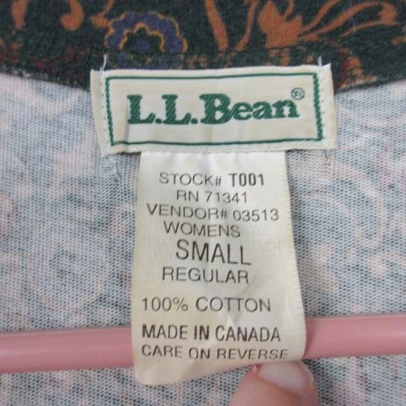 LL Bean Long Sleeve Maxi Dress S Floral Cottagecore Cotton Boho Vtg Grandma 504 - Picture 12 of 13